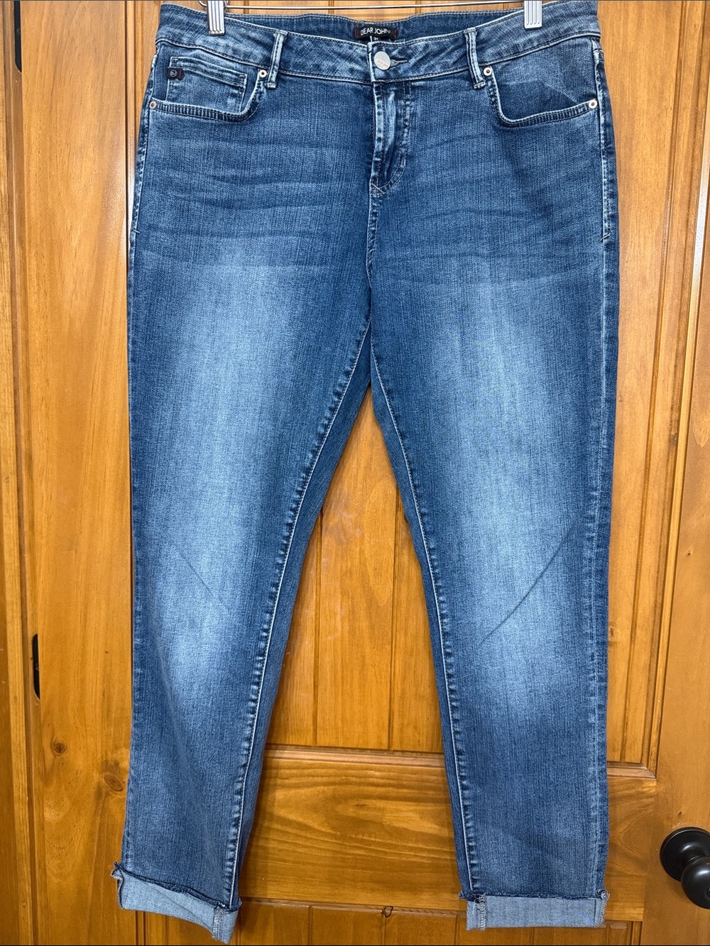 Dear John Medium Blue High-Rise Cropped Skinny Jeans